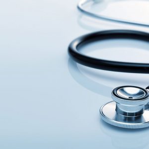 Black stethoscope. Healthcare.